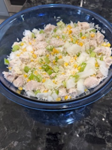 Bowl of combined mixture