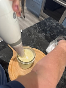 mix homemade mayonnaise mason jar