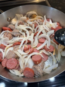 sausage and onions