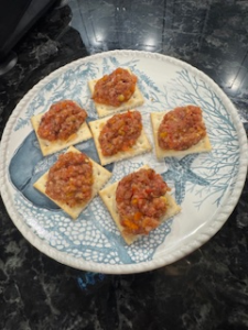 salsa served on crackers