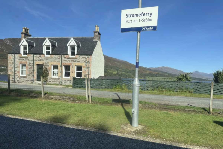 Small rural house along a scenic road in Scotland