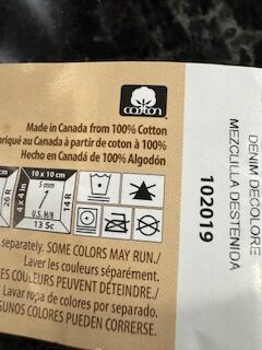 washing symbols indicating the care of the yarn