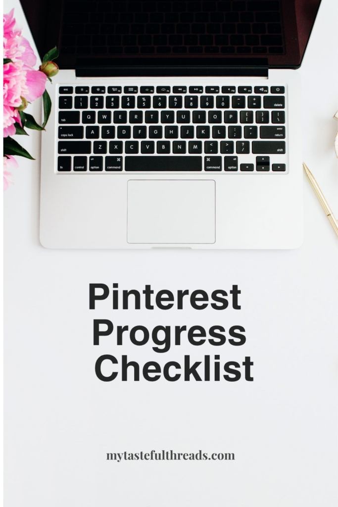 Pinterest progress checklist for bloggers