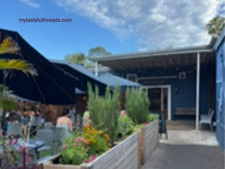 Outdoor seating patio at The Tides restaurant in downtown Safety Harbor Florida